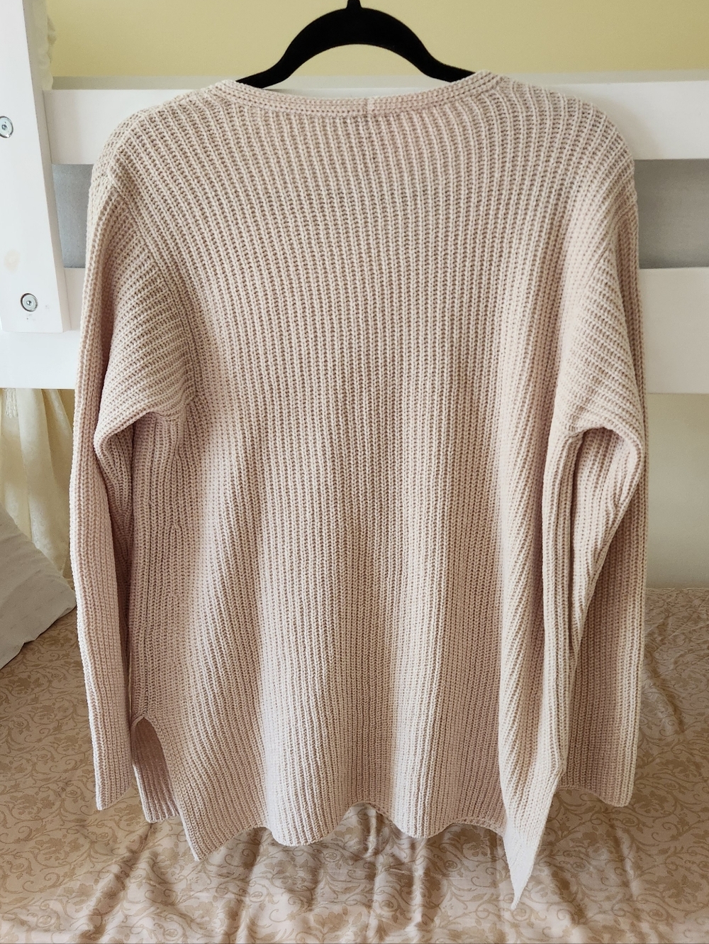 NWT Eileen Fisher 100% organic cotton chenille v neck top sweater Almond new! S - Picture 9 of 10
